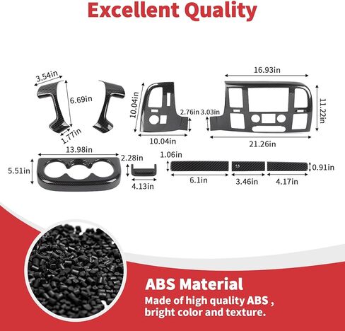 Linskip 9PCS Carbon Fiber Combo Kits Compatible with 2007-2013 Chevy Silverado & GMC Sierra 1500 2500HD 3500HD, Front Dash Console Carbon Fiber Trim Set in Saudi Arabia