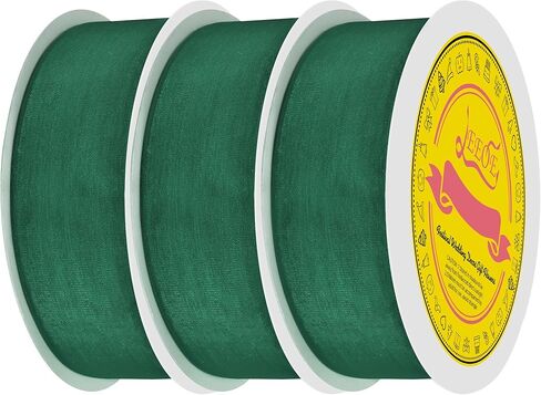 Ivory Organza Ribbon 1-1/4 inch x 50Yd Sheer Chiffon Ribbon for Gift Wrapping,Wedding Invitations,PartyDecoration,Bridal Bouquets,Crafts in Kuwait