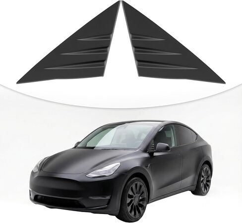 A-Pillar Trim Triangle Window Sticker Compatible with 2020-2025 Tesla Model Y, a Pair of Driver and Passenger Side Trim ABS (Matte Black) in Kuwait