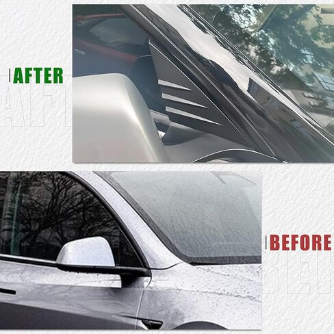 A-Pillar Trim Triangle Window Sticker Compatible with 2020-2025 Tesla Model Y, a Pair of Driver and Passenger Side Trim ABS (Matte Black) in Kuwait