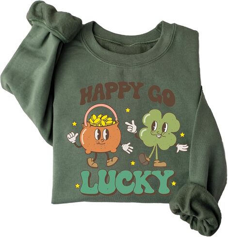 سويت شيرت Retro Happy Go Lucky St Patricks Day، هودي نسائي من Shenanigans in Saudi Arabia