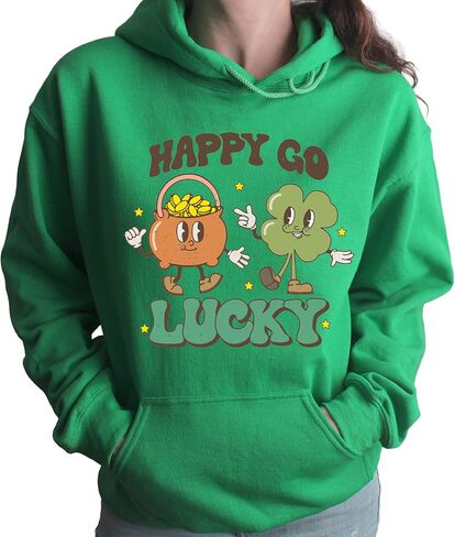 سويت شيرت Retro Happy Go Lucky St Patricks Day، هودي نسائي من Shenanigans in Saudi Arabia