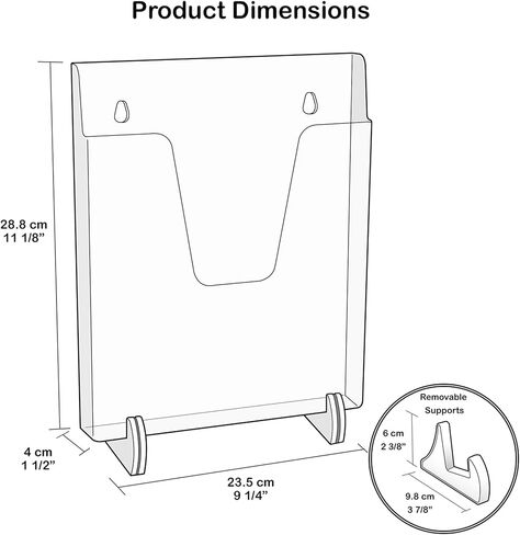 Acrimet Pocket File Holder Vertical Design Brochure Display (for Wall Mount or Countertop Use) (Removable Supports Included) (Letter Size) (Clear Green Color) in Saudi Arabia