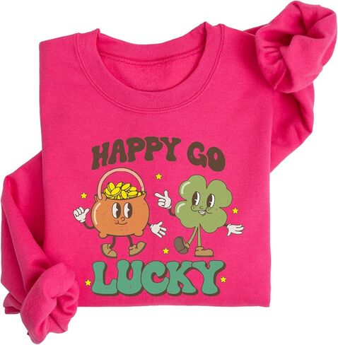 سويت شيرت Retro Happy Go Lucky St Patricks Day، هودي نسائي من Shenanigans in Saudi Arabia