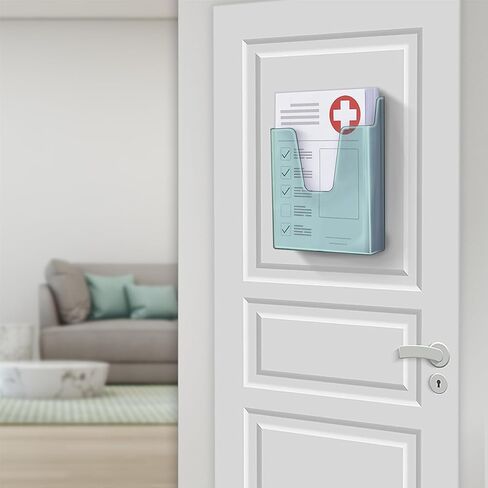 Acrimet Pocket File Holder Vertical Design Brochure Display (for Wall Mount or Countertop Use) (Removable Supports Included) (Letter Size) (Clear Green Color) in Saudi Arabia