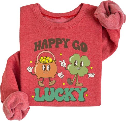 سويت شيرت Retro Happy Go Lucky St Patricks Day، هودي نسائي من Shenanigans in Saudi Arabia