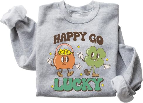 سويت شيرت Retro Happy Go Lucky St Patricks Day، هودي نسائي من Shenanigans in Saudi Arabia