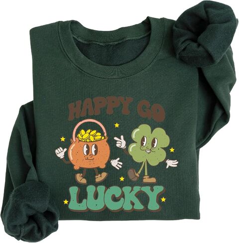 سويت شيرت Retro Happy Go Lucky St Patricks Day، هودي نسائي من Shenanigans in Saudi Arabia