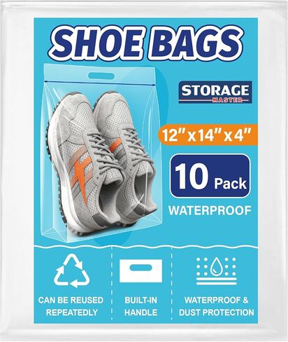 حقائب أحذية مقاومة للماء لتخزين الأمتعة أثناء السفر، حقيبة أساسيات السفر مقاومة للرائحة للرجال والنساء، شفافة (10 عبوات) in Kuwait