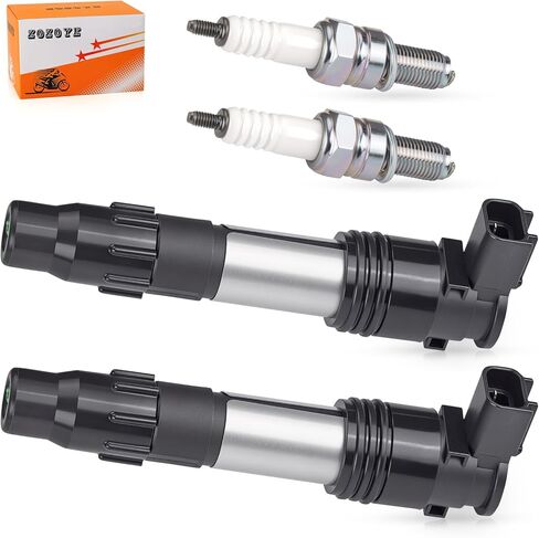 2Pcs Ignition Coils & Iridium Spark Plugs For Kawasaki Z650 ER650 ZR900 ZR800 Z900 ZR1000 Z1000 Versys Ninja Vulcan 300 650 1000 2013-2024 21171-0033 in Saudi Arabia