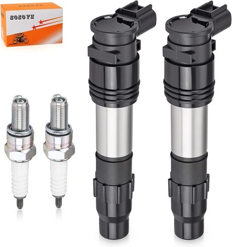 2Pcs Ignition Coils & Iridium Spark Plugs For Kawasaki Z650 ER650 ZR900 ZR800 Z900 ZR1000 Z1000 Versys Ninja Vulcan 300 650 1000 2013-2024 21171-0033 in Saudi Arabia