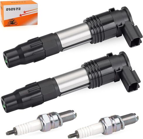 2Pcs Ignition Coils & Iridium Spark Plugs For Kawasaki Z650 ER650 ZR900 ZR800 Z900 ZR1000 Z1000 Versys Ninja Vulcan 300 650 1000 2013-2024 21171-0033 in Saudi Arabia