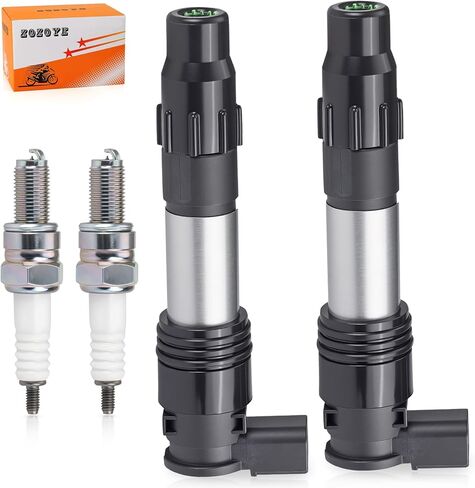2Pcs Ignition Coils & Iridium Spark Plugs For Kawasaki Z650 ER650 ZR900 ZR800 Z900 ZR1000 Z1000 Versys Ninja Vulcan 300 650 1000 2013-2024 21171-0033 in Saudi Arabia