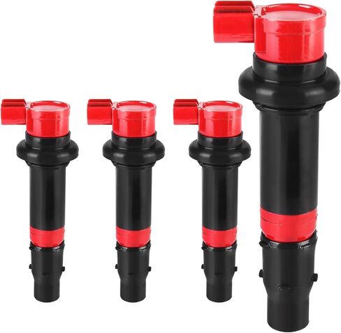 Ignition Coil Pack Fits for R6 YZF-R6 2003-2007, YZF-R6S 2006-2009, YZF-R1 2002-2006, FZ1 2006-2014, Vmax 1700 2009-2016, FZS1 2015 Replace F6T558 2C0-82310-00-00 4PCS Red in Kuwait