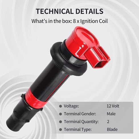 Ignition Coil Pack Fits for R6 YZF-R6 2003-2007, YZF-R6S 2006-2009, YZF-R1 2002-2006, FZ1 2006-2014, Vmax 1700 2009-2016, FZS1 2015 Replace F6T558 2C0-82310-00-00 4PCS Red in Kuwait