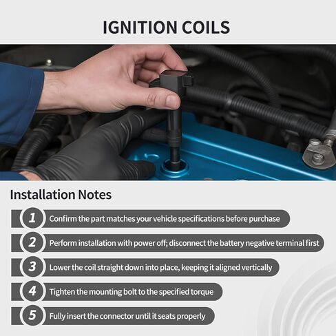 Ignition Coil Pack Fits for R6 YZF-R6 2003-2007, YZF-R6S 2006-2009, YZF-R1 2002-2006, FZ1 2006-2014, Vmax 1700 2009-2016, FZS1 2015 Replace F6T558 2C0-82310-00-00 4PCS Red in Kuwait
