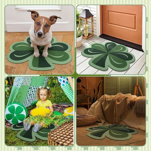 Nuanchu St. Patrick's Day Door Mat Outdoor Decor 28 x 28 Inch Large Shamrock Front Porch Rug Shamrock Welcome Door Mat St Patricks Day Rug Non Slip Entrance Rugs for Home Indoor Outdoor Entryway Decor in Saudi Arabia