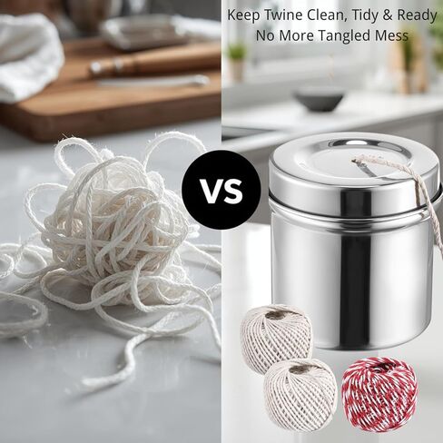 Kitchen Twine with Stainless Steel Dispenser – Cooking Twine for Meat, Cooking String for Roasts, Tying Meat for Cooking in Saudi Arabia