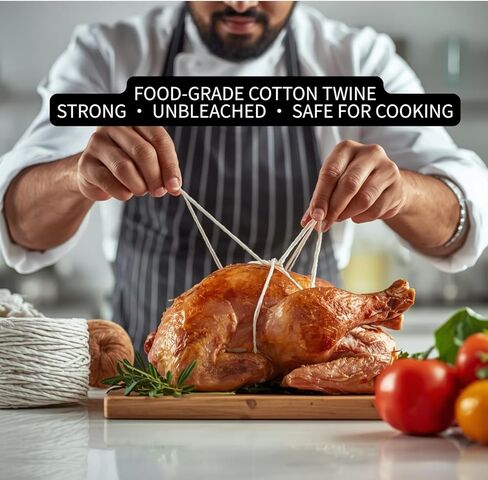 Kitchen Twine with Stainless Steel Dispenser – Cooking Twine for Meat, Cooking String for Roasts, Tying Meat for Cooking in Saudi Arabia