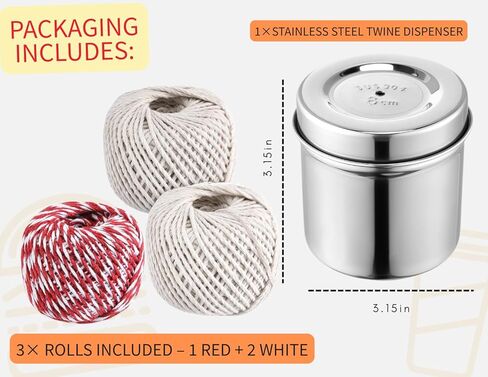 Kitchen Twine with Stainless Steel Dispenser – Cooking Twine for Meat, Cooking String for Roasts, Tying Meat for Cooking in Saudi Arabia