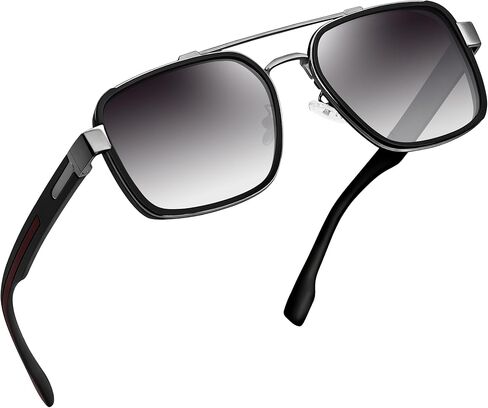 Joopin Square Aviator Sunglasses for Men Women Retro Pilot Sun Glasses Polarized UV Protection Double Bridge Shades in Kuwait