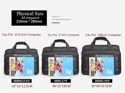 حقيبة كمبيوتر محمول 16 17 19 بوصة، حقيبة قابلة للتوسيع، كمبيوتر للرجال والنساء، كتف، أعمال العمل (16.5 × 12.6 × 4.5 بوصة) in Kuwait
