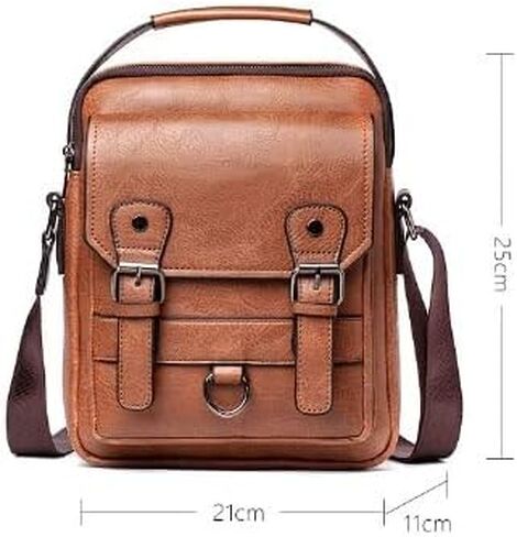 Men’s Messenger Bag - Waterproof Laptop Briefcase, Shoulder for Office, College, Business Computer Bag(Brown) in Kuwait