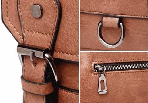 Men’s Messenger Bag - Waterproof Laptop Briefcase, Shoulder for Office, College, Business Computer Bag(Brown) in Kuwait