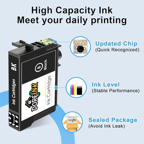 232XL Ink Cartridge Remanufactured for 232XL 232 XLCombo Pack Compatible with WF-2930 WF-2950 XP-4200 XP-4205 Printers, Black Cyan Magenta Yellow 4 Pack in Kuwait