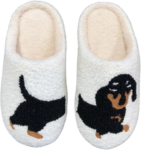 Womens Cat Silent Slippers For House Elastic Comfy Fuzzy Soft Plush Winter Wool Warm Anti-Skid Sole Lined Indoor Home Mens Slip-On Animal Thin Bedroom Shoes in Saudi Arabia