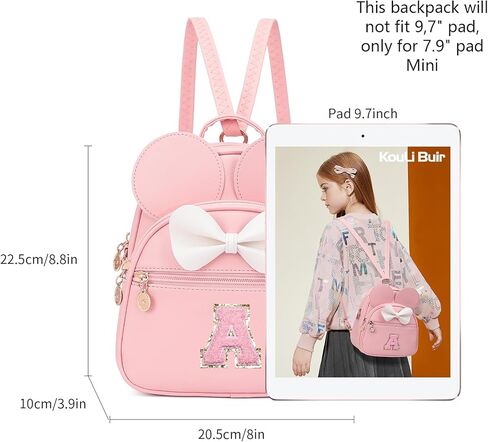 KouLi Buir Mini Backpack Purse for Girls Initial Bowknot Toddler Cute Small Convertible Shoulder Bag Personalized Kids Gift (A, Pink) in Saudi Arabia