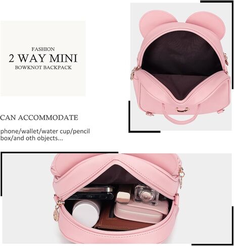 KouLi Buir Mini Backpack Purse for Girls Initial Bowknot Toddler Cute Small Convertible Shoulder Bag Personalized Kids Gift (A, Pink) in Saudi Arabia