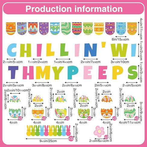 145pcs Easter Bulletin Board Decorations, Chillin' With My Peeps Easter Bulletin Board，Easter Egg Bunny Cutout Diy for Easter Spring Theme Decorations in Kuwait