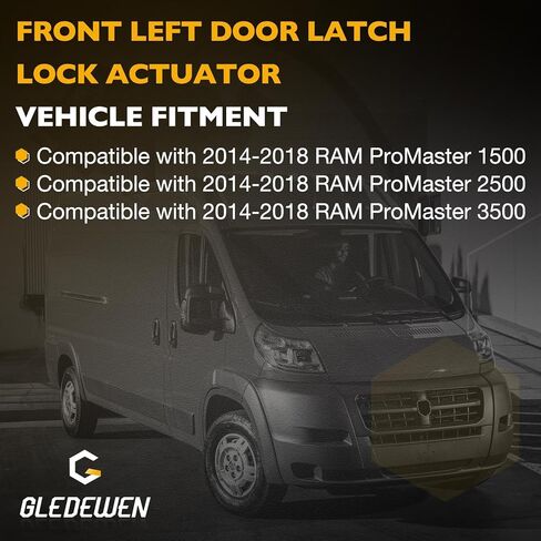 مشغل قفل مزلاج الباب الجانبي للسائق لـ RAM ProMaster Cargo Van 1500 2500 3500 2014-2018 مشغل قفل الباب الأيسر الأمامي، يستبدل 68232439AA 68232439AB in Kuwait