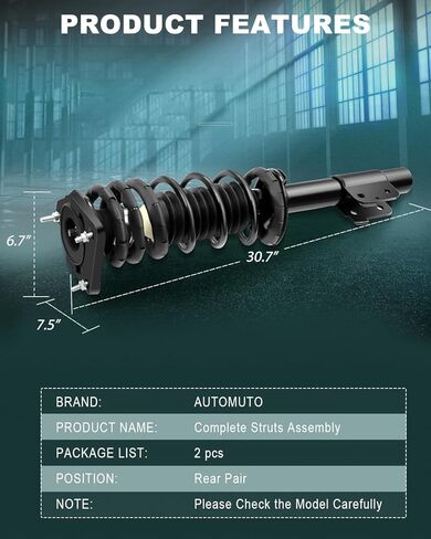AUTOMUTO Rear Struts Spring Assembly Shock Absorber for Chevrolet Malibu, for Chevrolet Classic, for Oldsmobile Alero, for Oldsmobile Cutlass, for Pontiac Grand Am Replace for 171686 in Saudi Arabia