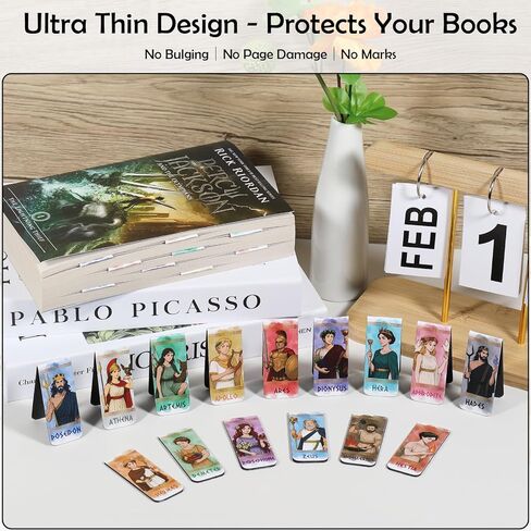 Greek Mythology Magnetic Bookmarks, 30pcs Olympian Gods Magnetic Page Clips Bookmarks, Greek Gods Page Marker Clips, Htabiol Greek Mythology Gifts, Suit for Percy Jackson Party, Camp Half Blood Party in Kuwait