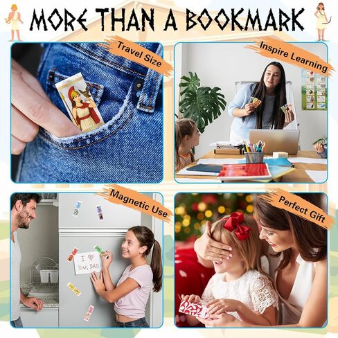 Greek Mythology Magnetic Bookmarks, 30pcs Olympian Gods Magnetic Page Clips Bookmarks, Greek Gods Page Marker Clips, Htabiol Greek Mythology Gifts, Suit for Percy Jackson Party, Camp Half Blood Party in Kuwait