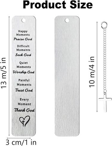هدايا المرجعية المسيحية للنساء والرجال، علامات الكتاب المقدس المعدنية السائبة مقاس 5 بوصات مع قلادة متقاطعة، هدية مرجعية دينية هدايا إيمانية (عبوة من 4) in Kuwait