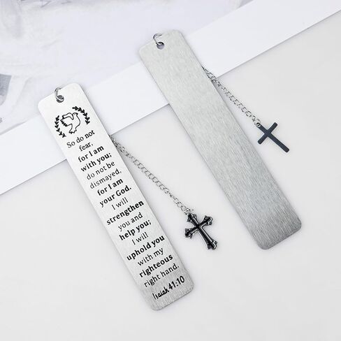 هدايا المرجعية المسيحية للنساء والرجال، علامات الكتاب المقدس المعدنية السائبة مقاس 5 بوصات مع قلادة متقاطعة، هدية مرجعية دينية هدايا إيمانية (عبوة من 4) in Kuwait
