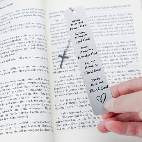 هدايا المرجعية المسيحية للنساء والرجال، علامات الكتاب المقدس المعدنية السائبة مقاس 5 بوصات مع قلادة متقاطعة، هدية مرجعية دينية هدايا إيمانية (عبوة من 4) in Kuwait