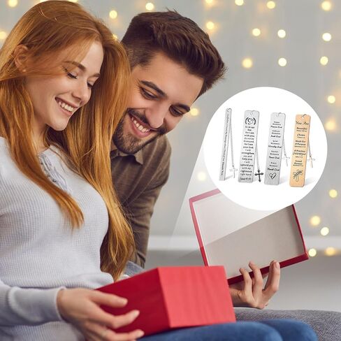 هدايا المرجعية المسيحية للنساء والرجال، علامات الكتاب المقدس المعدنية السائبة مقاس 5 بوصات مع قلادة متقاطعة، هدية مرجعية دينية هدايا إيمانية (عبوة من 4) in Kuwait