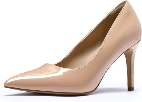 YYNUDA Stiletto High Heels for Women Pointed Toe Closed Solid Pumps Office Dressy Wedding Dress Ladies Shoes 3.35 Inches in Kuwait