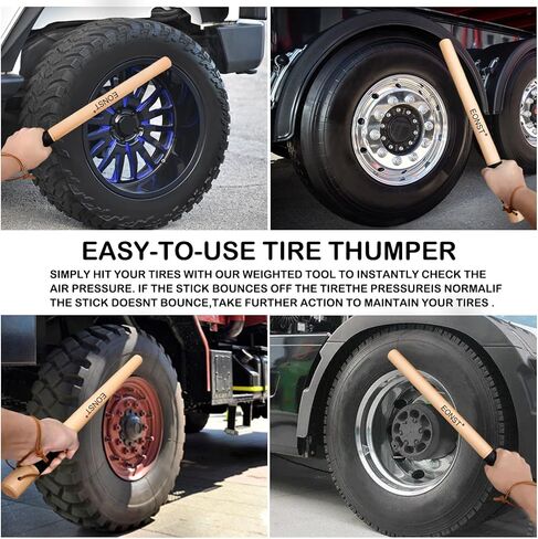 Home/Car/Self Defense Weighted Wooden Tire Thumper Fish bat Truckers Tool for Checking tire Pressure Dog Defense Stick Tire Checking bat in Kuwait