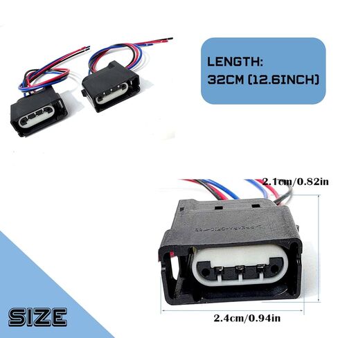 6U2Z-14S411-AB Turn Signal Corner Light Parking Tail Lamp Connector Plug Pigtail Harness Fits for Ford 2004-2014 F150 E150 E250 1999-2020 F250 F350 Super Duty Replaces 88988139 645-133 2pcs in Kuwait