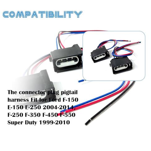 6U2Z-14S411-AB Turn Signal Corner Light Parking Tail Lamp Connector Plug Pigtail Harness Fits for Ford 2004-2014 F150 E150 E250 1999-2020 F250 F350 Super Duty Replaces 88988139 645-133 2pcs in Kuwait