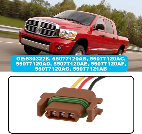 2pcs 3-Pin Turn Signal Connector 55077120AF Compatible with Dodge Ram 2500 2003-2009 15cm Wires in Saudi Arabia