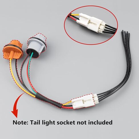 Tail Lamp Connector Wiring Harness Pigtail Plug Fit for KIA Forte Optima Spectra5 for Toyota Highlander 2001-2007 2PCS in Kuwait