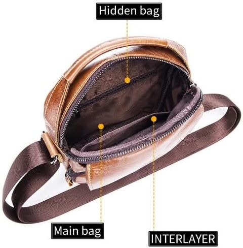 Leather Laptop Messenger Bag - Water-Resistant Shoulder Satchel Crossbody, Briefcase for Work College(Black) in Kuwait