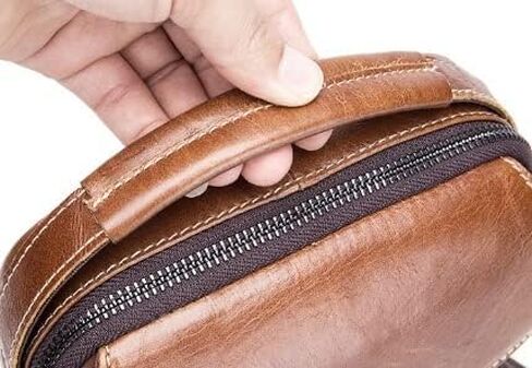 Leather Laptop Messenger Bag - Water-Resistant Shoulder Satchel Crossbody, Briefcase for Work College(Black) in Kuwait