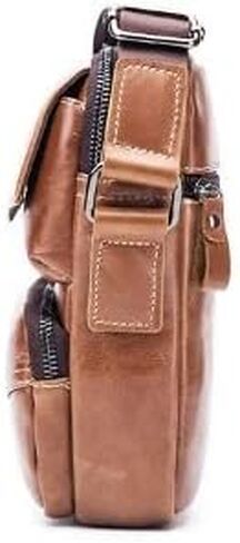 Leather Laptop Messenger Bag - Water-Resistant Shoulder Satchel Crossbody, Briefcase for Work College(Black) in Kuwait